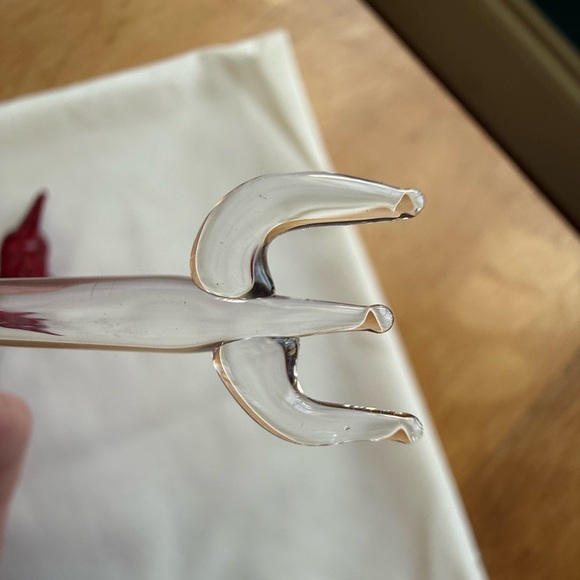 3 Hand blown Glass Devil Swizzle Sticks with Pitch Fork 👺 - Picture 2 of 16